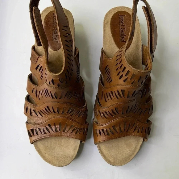 Josef Seibel Sunny size 41 (10) Brown Leather High Heel Cutout sandals - Picture 4 of 7